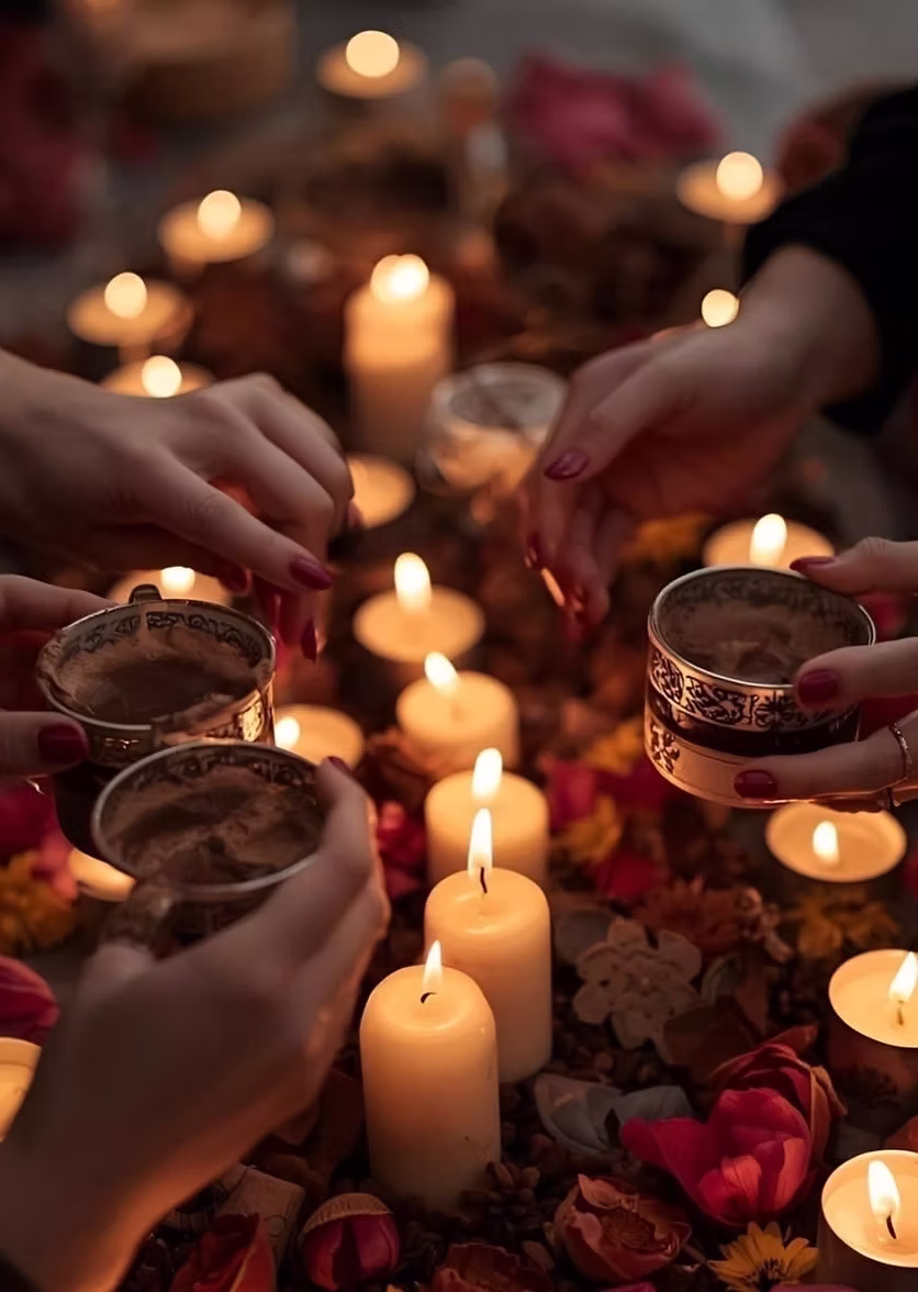 Cacao ceremony by candlelight